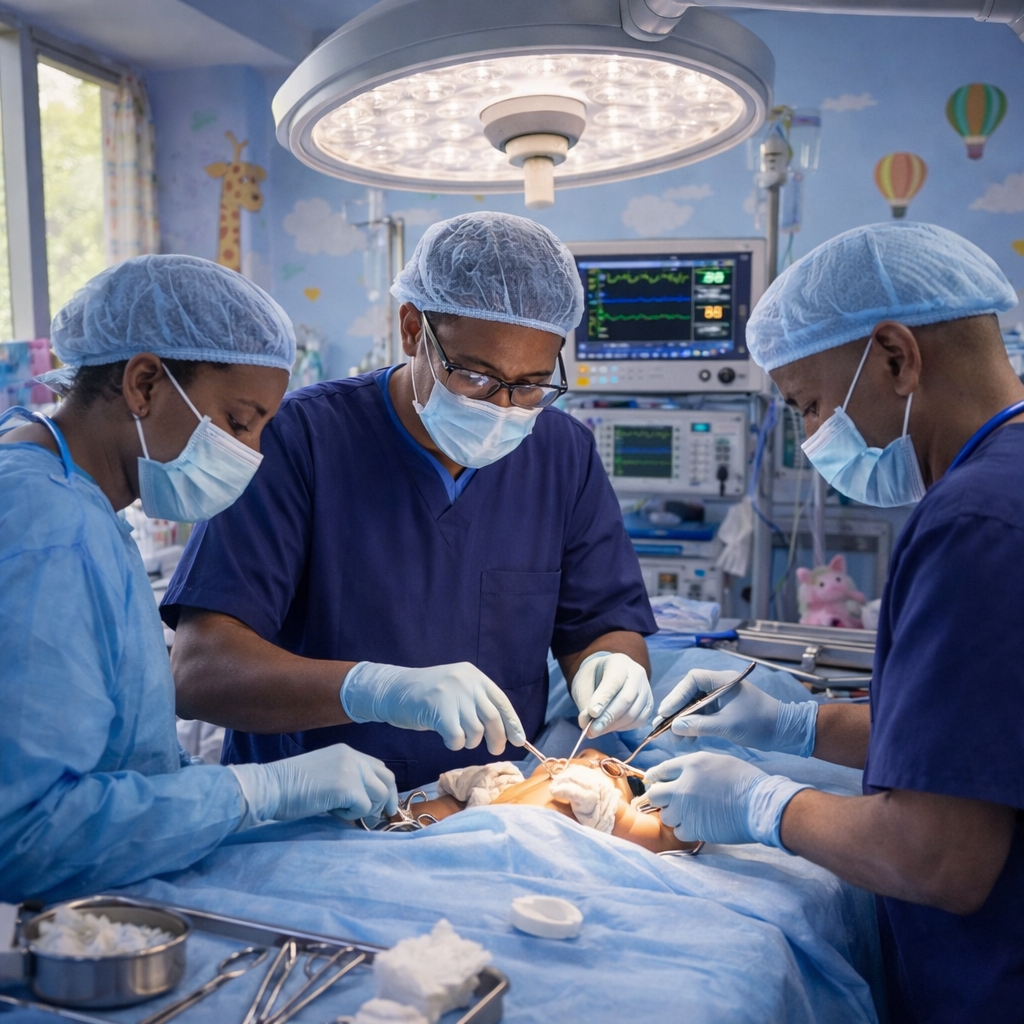 Doctors performing Minor operation